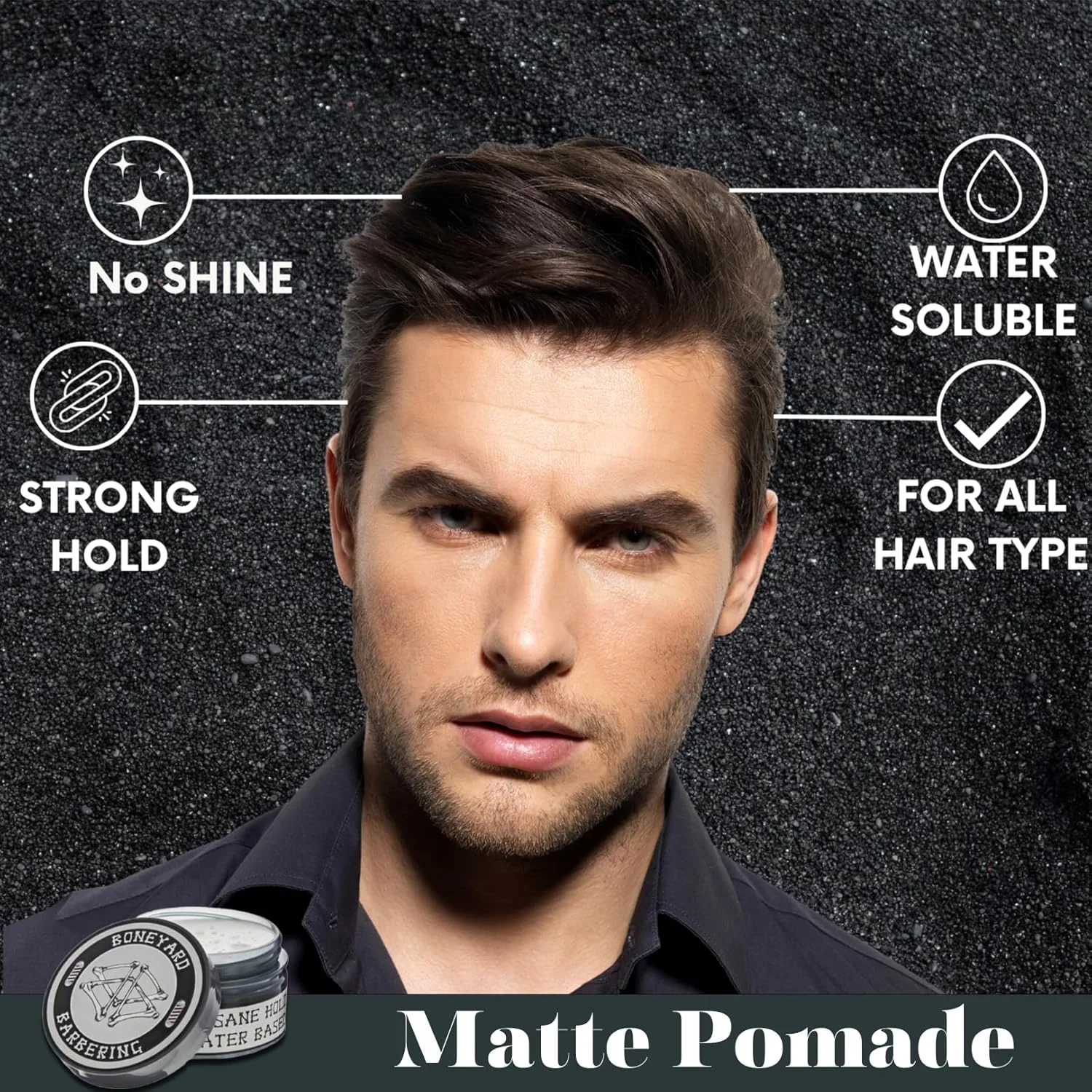 پماد مات آرایشگری Boneyard ~ با نگهداری قوی و انعطاف پذیر ~ بدون درخشش ~ واکس حالت دهنده/مجسمه سازی برای انواع مو ~ مدل موی طبیعی با ماندگاری طولانی و بافت ~ بدون پوسته پوسته شدن 113 گرم
