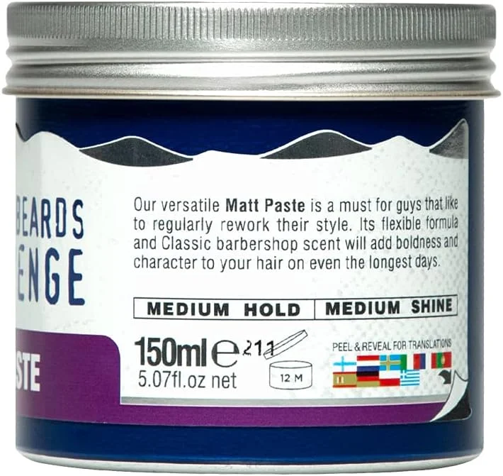 خمیر حالت دهنده موی مردانه The Bluebeards Revenge، مدل Matt All In One، با قدرت نگهداری متوسط و پوشش مات، 150 میلی لیتر