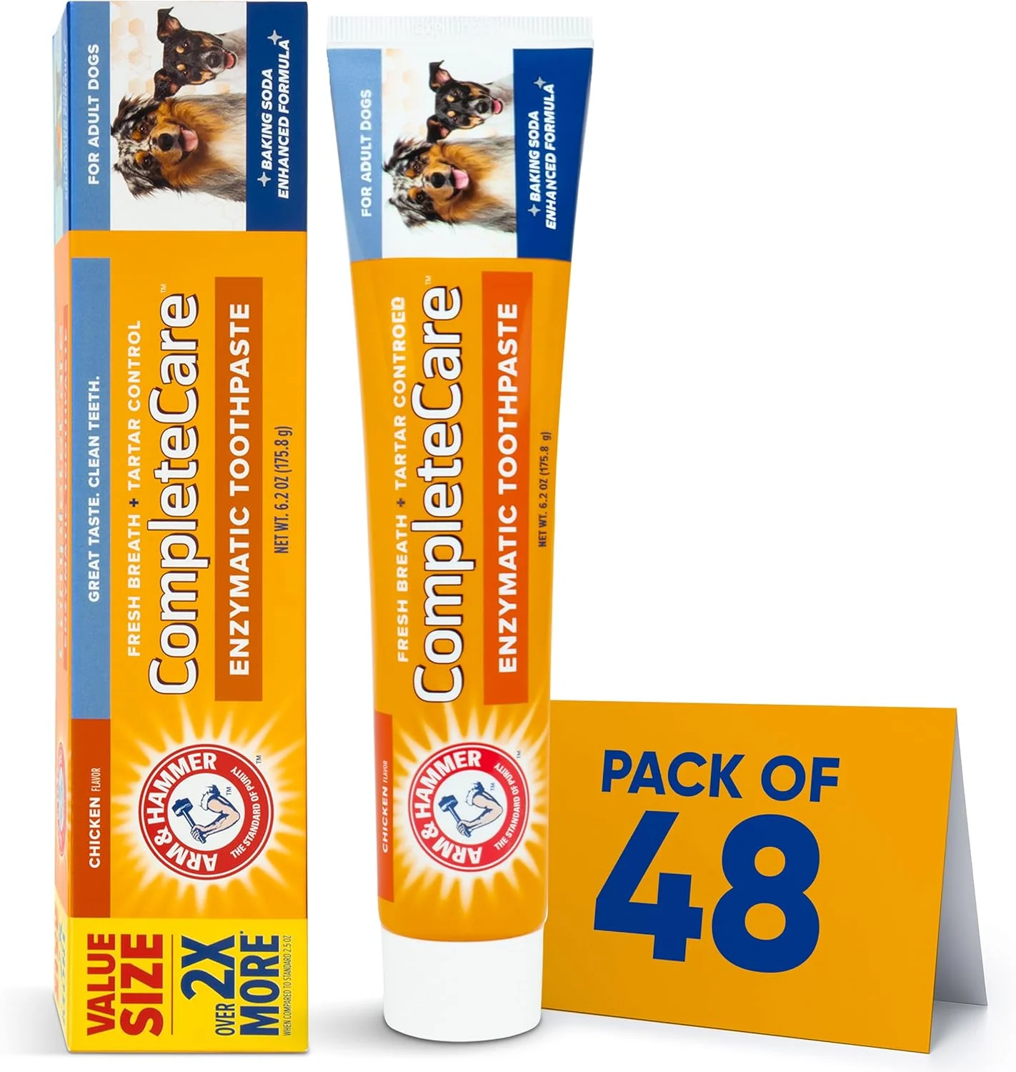 خمیر دندان آنزیمی سگ Arm & Hammer Complete Care، 177 گرم - خمیر دندان سگ برای توله سگ ها و سگ های بالغ، خمیر دندان Arm and Hammer برای سگ ها - خمیر دندان حیوانات خانگی، مراقبت از دندان سگ و تمیز کردن دندان سگ