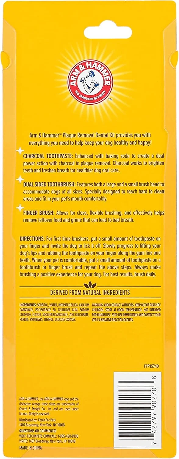 کیت دندان سگ آرم اند همر برای از بین بردن پلاک، زغالی