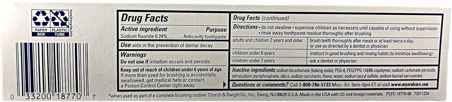 خمیر دندان آرم اند هامر PeroxiCare، نعناع تازه، 170 گرم - خرید بسته ای و صرفه جویی (بسته 3 عددی)