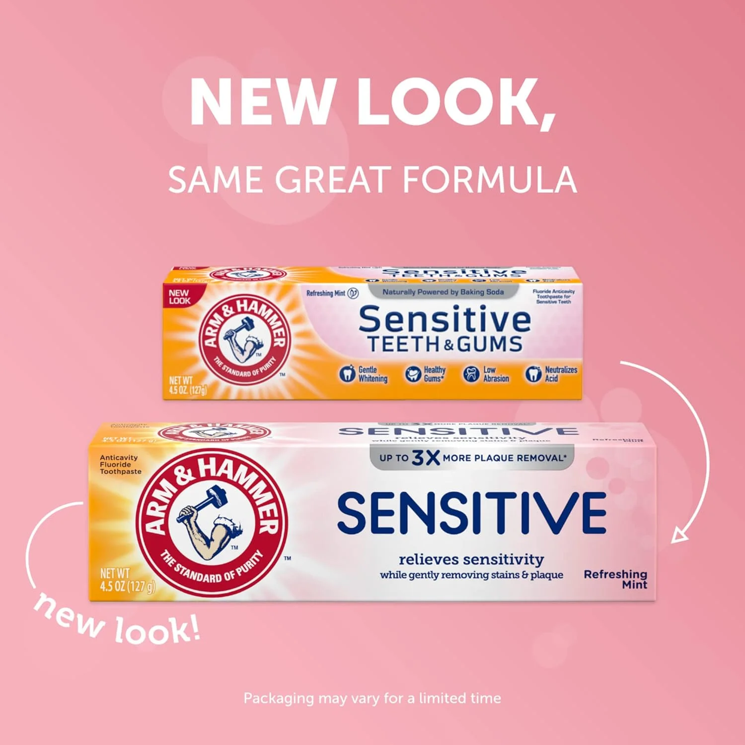 خمیر دندان سفید کننده و ضد حساسیت آرم اند هامر با اوراژل، نعناع یخ زده، 127 گرم (بسته 12 عددی)