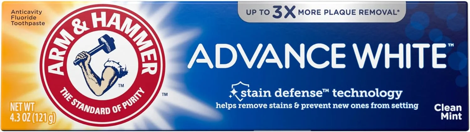 خمیر دندان سفید کننده قوی آرم اند همر ادونس وایت، 122 گرم (بسته 6 عددی)