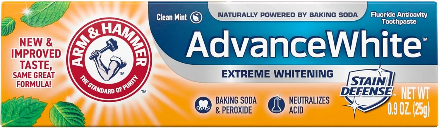 خمیر دندان سفید کننده قوی آرم اند همر ادونس وایت، 25.5 گرم (بسته بندی ممکن است متفاوت باشد)