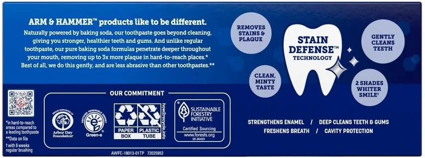 خمیر دندان سفید کننده قوی آرم اند همر ادونس وایت، نعناع تمیز، 170 گرم (بسته 3 عددی)