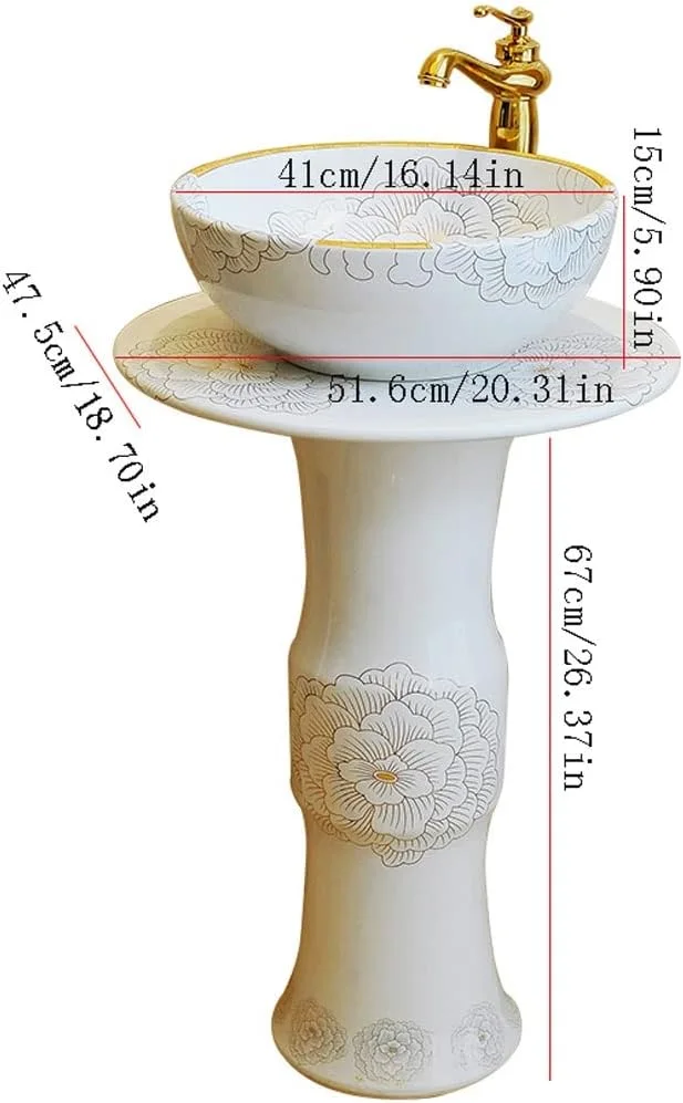 روشویی پایه دار، روشویی سرامیکی، روشویی یکپارچه بالکن، روشویی ایستاده سفید