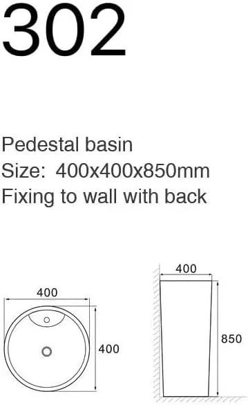 روشویی ایستاده میلانو (40x40x85) سانتی متر - روکش سفید | روشویی سرامیکی بادوام | کاسه روشویی ایستاده | سینک مدرن برای حمام و دستشویی