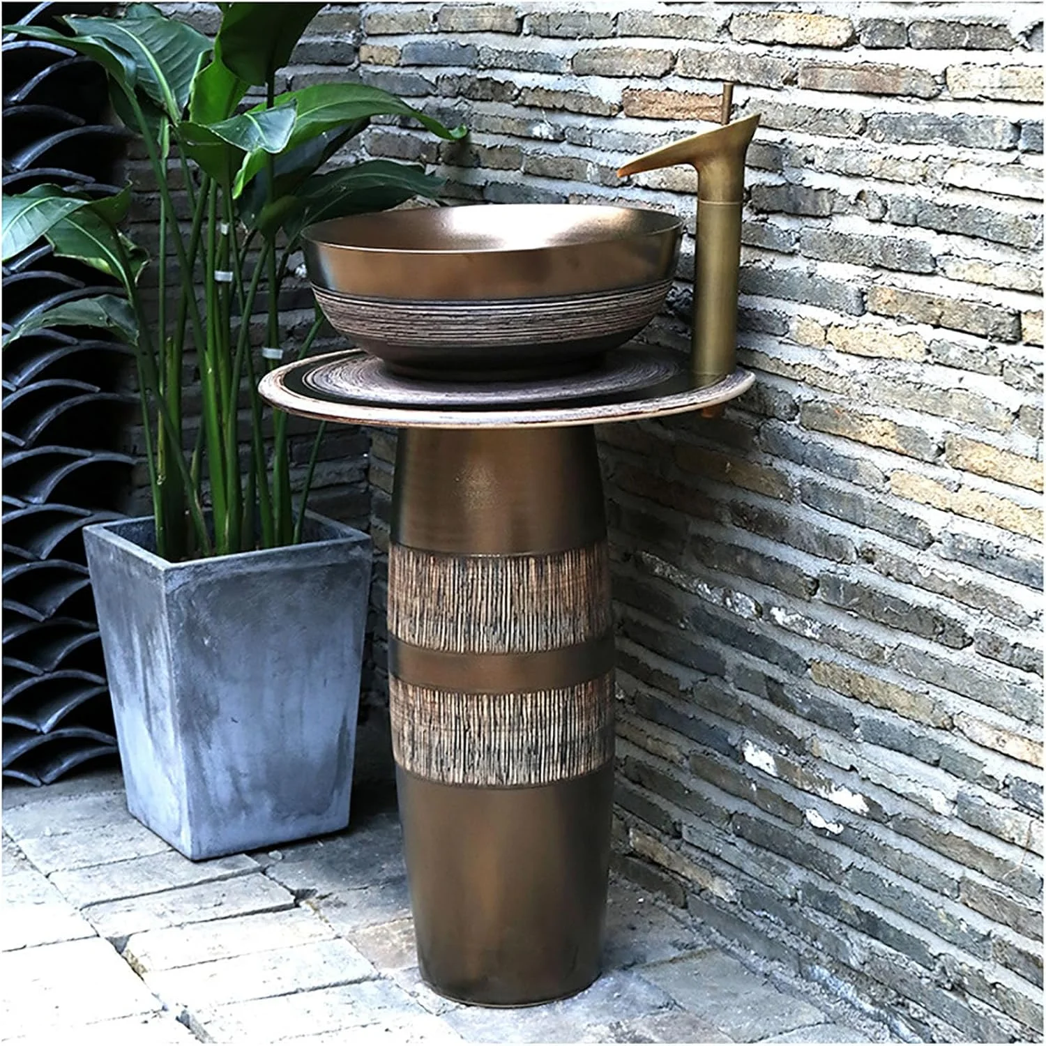 روشویی پایه دار سرامیکی خاک کائولن، روشویی سرامیکی دست ساز هنری، روشویی پایه دار زیبا برای خانه یا هتل، روشویی گرد ایده آل برای فضای داخلی، بدون آینه روشویی پایه دار سرامیکی خاک کائولن، روشویی سرامیکی دست ساز هنری، روشویی پایه دار زیبا برای خانه یا هتل، روشویی گرد ایده آل برای فضای داخلی، بدون آینه