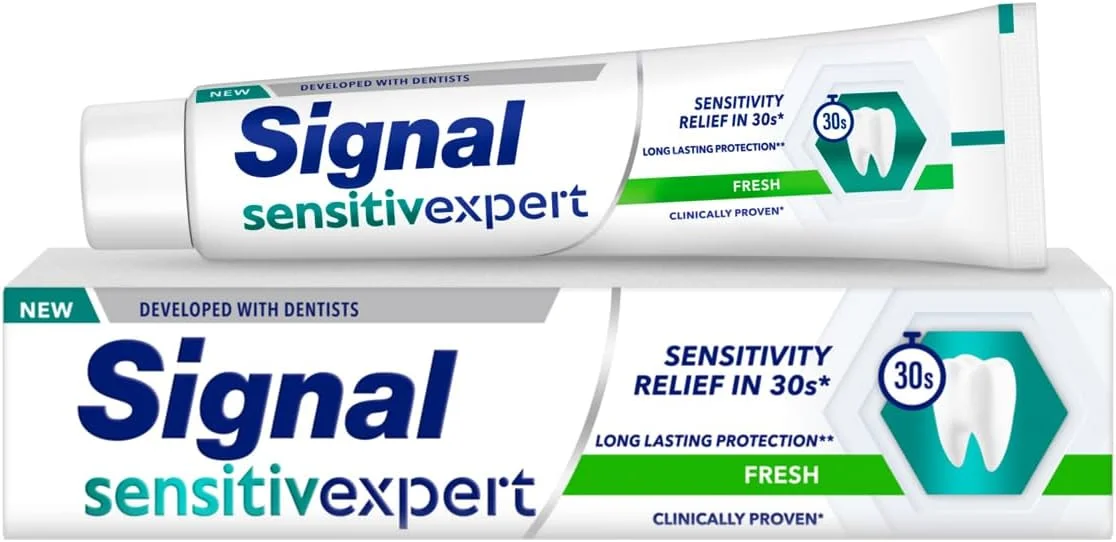 خمیر دندان سیگنال Sensitive Expert، طراوت بخش، برای تسکین حساسیت در 30 ثانیه و محافظت طولانی مدت، 75 میلی لیتر