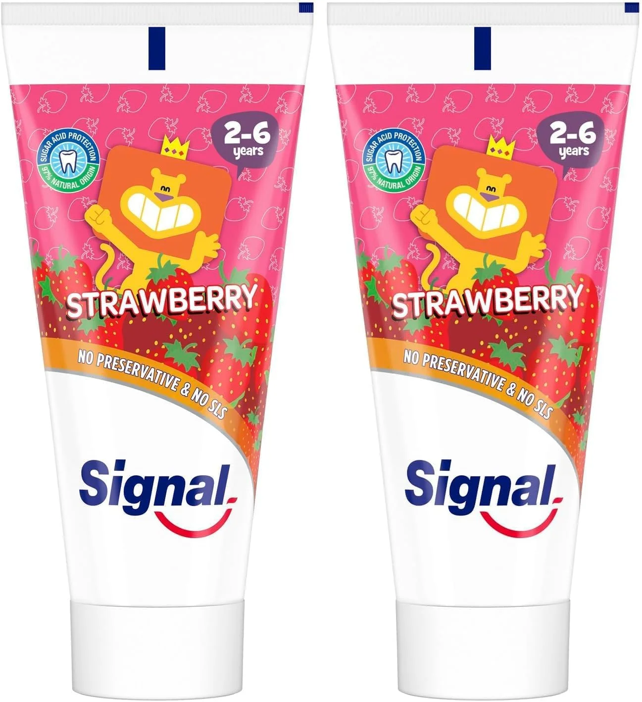خمیر دندان کودک سیگنال، طعم توت فرنگی، بدون مواد نگهدارنده و SLS، مناسب 2 تا 6 سال، 50 میلی لیتر (بسته 2 عددی) خمیر دندان کودک سیگنال، طعم توت فرنگی، بدون مواد نگهدارنده و SLS، مناسب 2 تا 6 سال، 50 میلی لیتر (بسته 2 عددی)