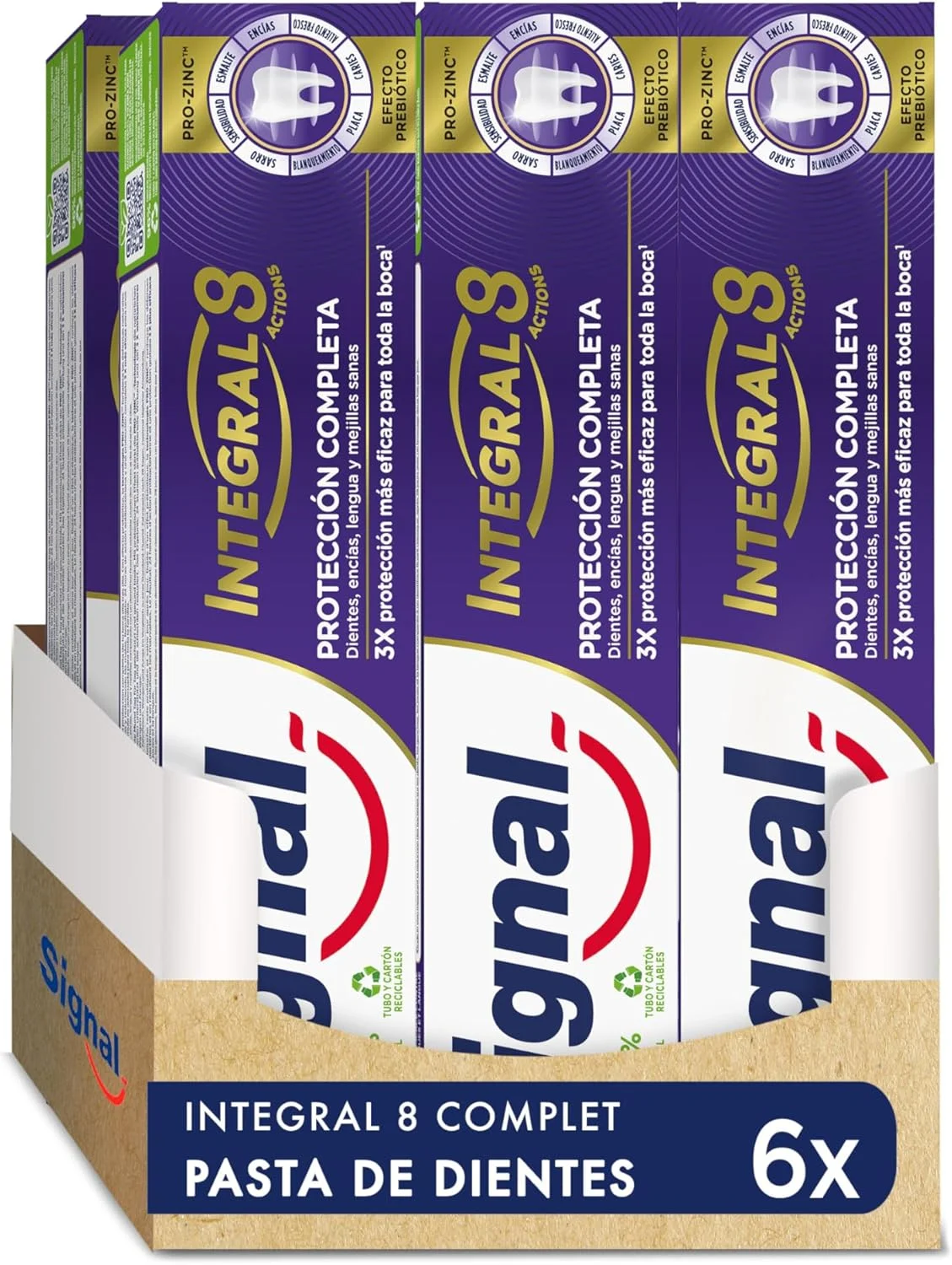 خمیر دندان سیگنال مدل Comprehensive 8 Complete Protection حاوی مواد طبیعی 75 میلی لیتر بسته 6 عددی خمیر دندان سیگنال مدل Comprehensive 8 Complete Protection حاوی مواد طبیعی 75 میلی لیتر بسته 6 عددی