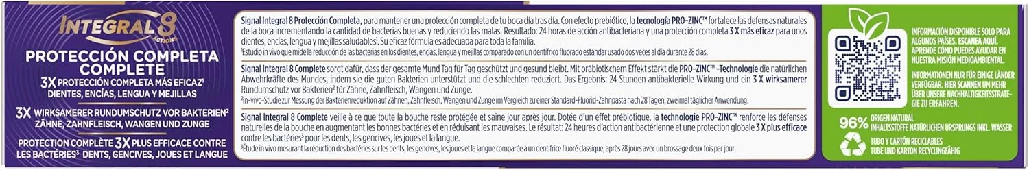 خمیر دندان سیگنال مدل Comprehensive 8 Complete Protection حاوی مواد طبیعی 75 میلی لیتر بسته 6 عددی خمیر دندان سیگنال مدل Comprehensive 8 Complete Protection حاوی مواد طبیعی 75 میلی لیتر بسته 6 عددی