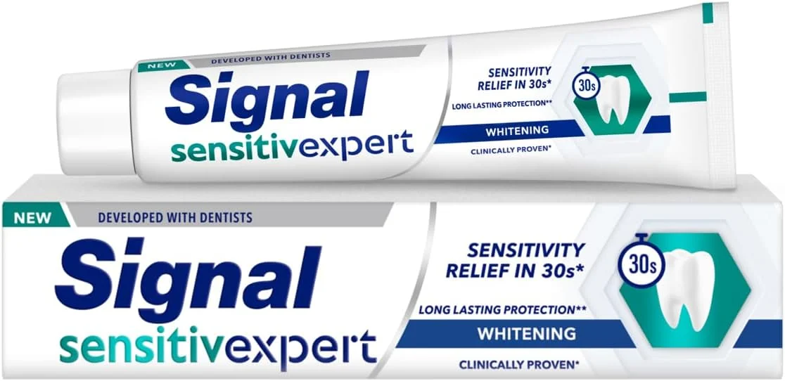 خمیر دندان سیگنال Sensitive Expert، سفید کننده، برای تسکین حساسیت در 30 ثانیه و محافظت طولانی مدت، 75 میلی لیتر خمیر دندان سیگنال Sensitive Expert، سفید کننده، برای تسکین حساسیت در 30 ثانیه و محافظت طولانی مدت، 75 میلی لیتر