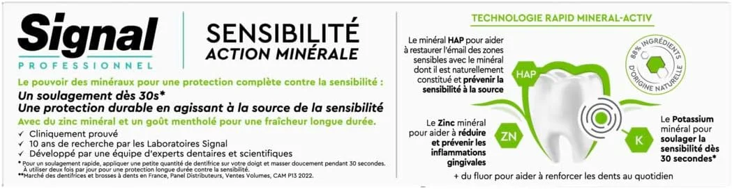خمیر دندان سیگنال پروفشنال برای دندان های حساس با محافظت معدنی – طراوت – 88% مواد تشکیل دهنده با منشاء طبیعی – 75 میلی لیتر خمیر دندان سیگنال پروفشنال برای دندان های حساس با محافظت معدنی – طراوت – 88% مواد تشکیل دهنده با منشاء طبیعی – 75 میلی لیتر