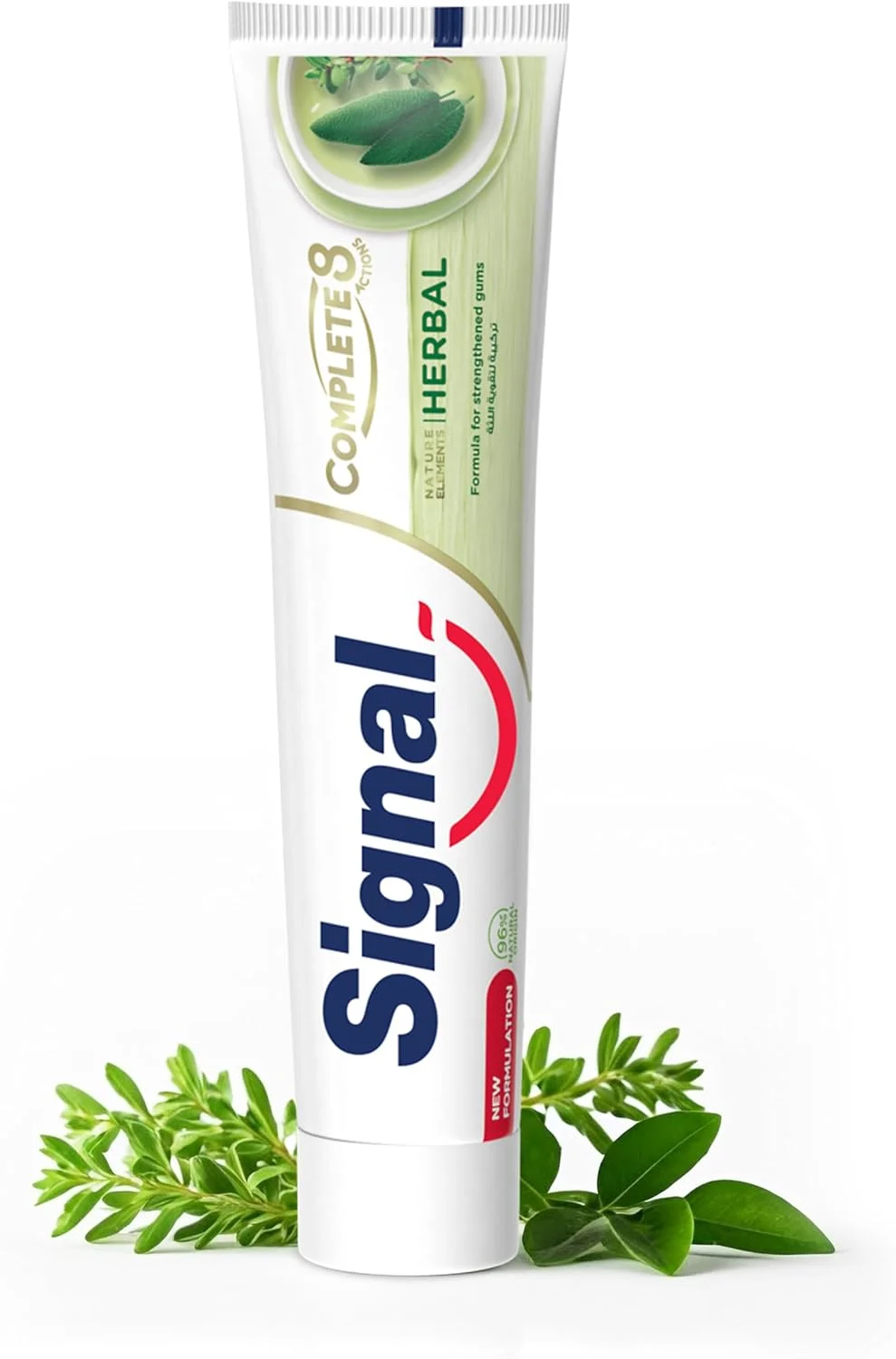 خمیر دندان سیگنال Complete 8 Nature Elements، گیاهی، لثه های قوی تر در 7 روز*، 75 میلی لیتر خمیر دندان سیگنال Complete 8 Nature Elements، گیاهی، لثه های قوی تر در 7 روز*، 75 میلی لیتر