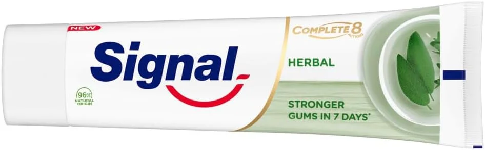 خمیر دندان سیگنال Complete 8 Nature Elements، گیاهی، لثه های قوی تر در 7 روز*، 75 میلی لیتر