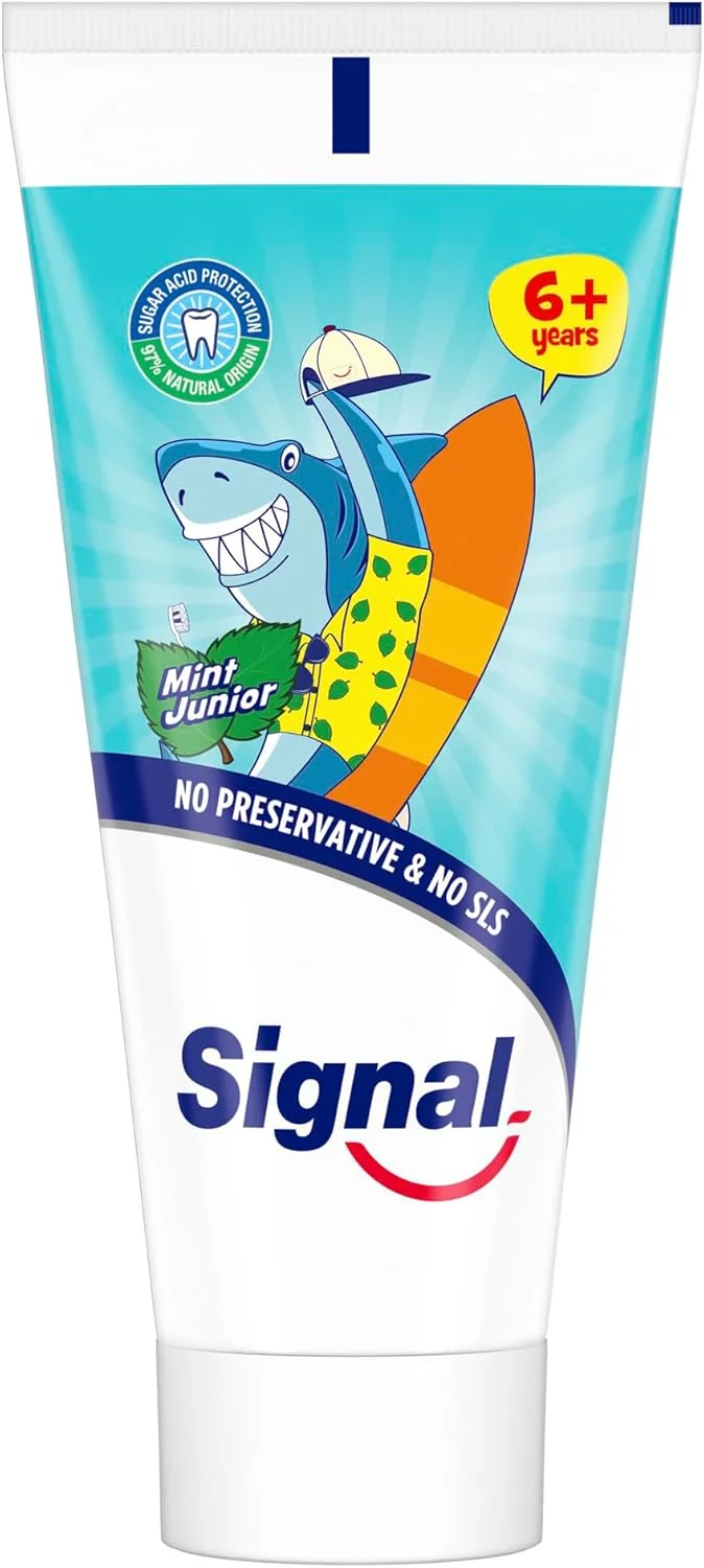 خمیر دندان کودک سیگنال، نعناع ملایم، بدون مواد نگهدارنده و SLS، برای 6+ سال، 50 میلی لیتر