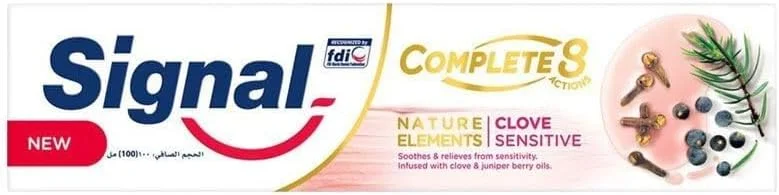 خمیر دندان سیگنال Complete 8 Actions Nature Elements میخک مناسب دندان های حساس 100 میلی لیتر خمیر دندان سیگنال Complete 8 Actions Nature Elements میخک مناسب دندان های حساس 100 میلی لیتر