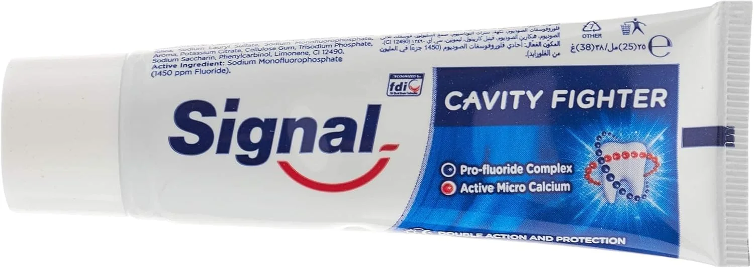 خمیر دندان سیگنال فلوراید، برای تنفس تازه، مبارزه با پوسیدگی، برای 10 برابر دندان های قوی تر، 25 میلی لیتر