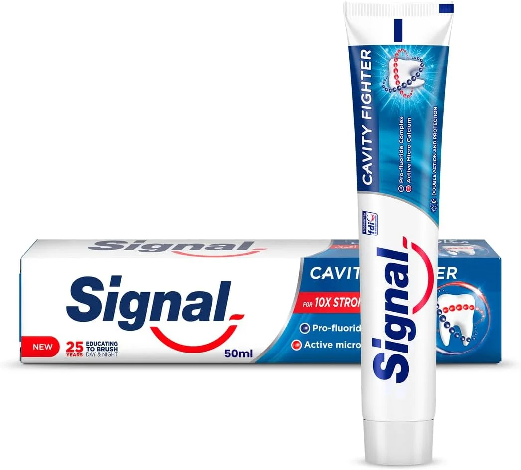 خمیر دندان سیگنال فلوراید، مبارزه با پوسیدگی، برای 10 برابر دندان های قوی تر، 50 میلی لیتر