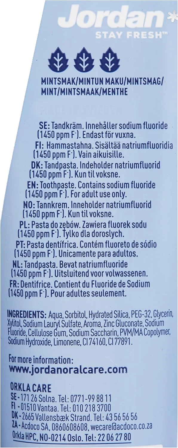 خمیر دندان جردن Fresh Breath، تیوب 75 میلی لیتری