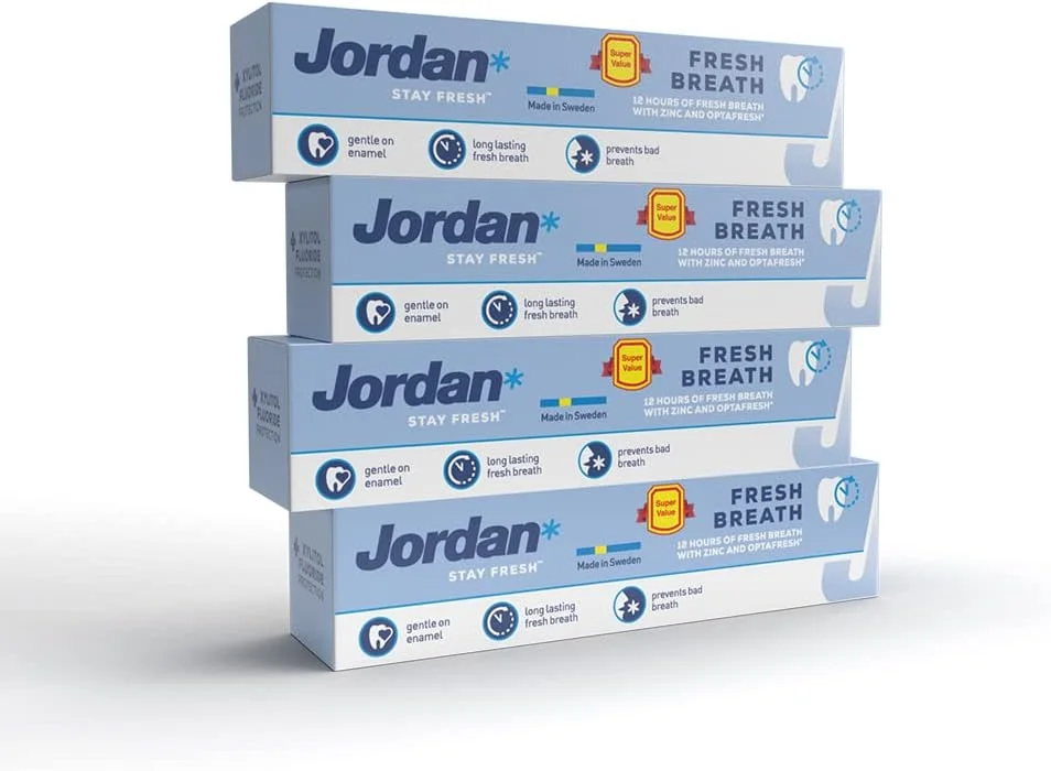 خمیر دندان خوشبو کننده دهان جردن، 4 عدد 75 میلی لیتر