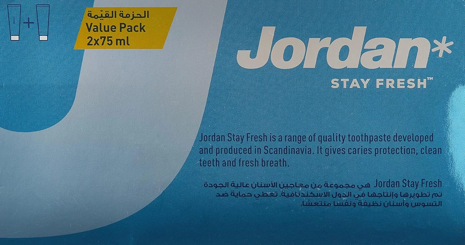 خمیر دندان خوشبو کننده دهان جردن، 2 عدد 75 میلی لیتر