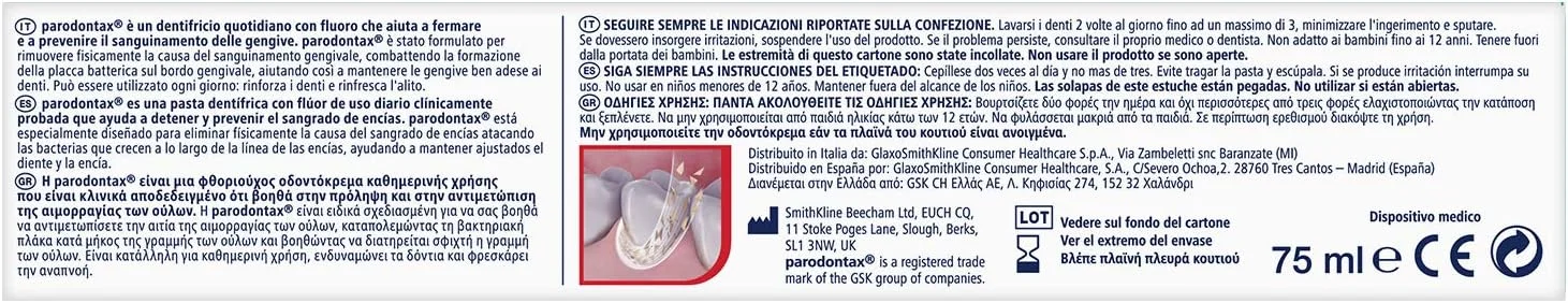 خمیر دندان پارودونتکس کلاسیک 75 میلی لیتر حاوی فلوراید