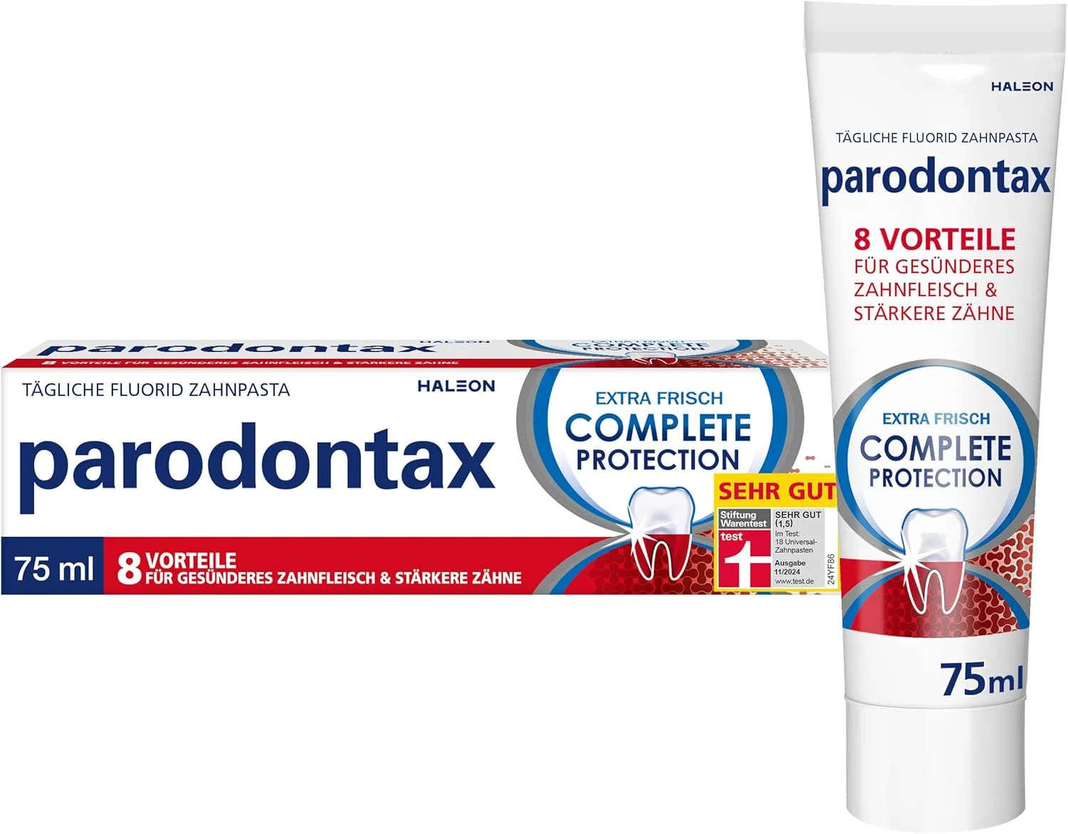 خمیر دندان پاردونتکس محافظت کامل حاوی فلوراید، 1 عدد 75 میلی لیتری، کمک به کاهش و جلوگیری از خونریزی لثه