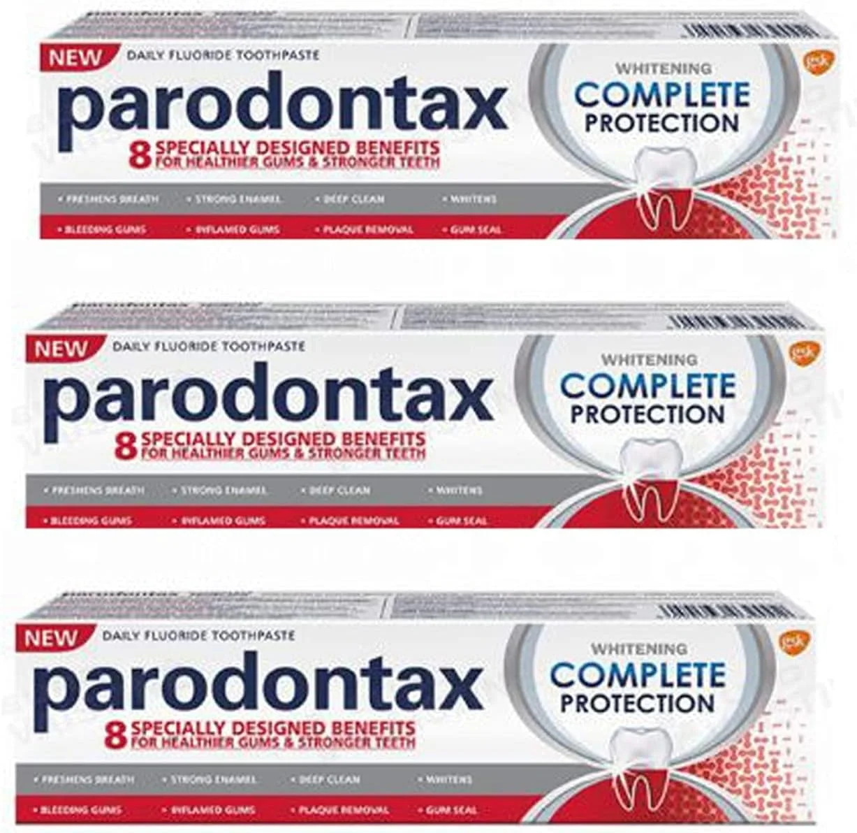 خمیر دندان سفید کننده محافظت کامل پارودونتکس 75 میلی لیتر / بسته 3 عددی