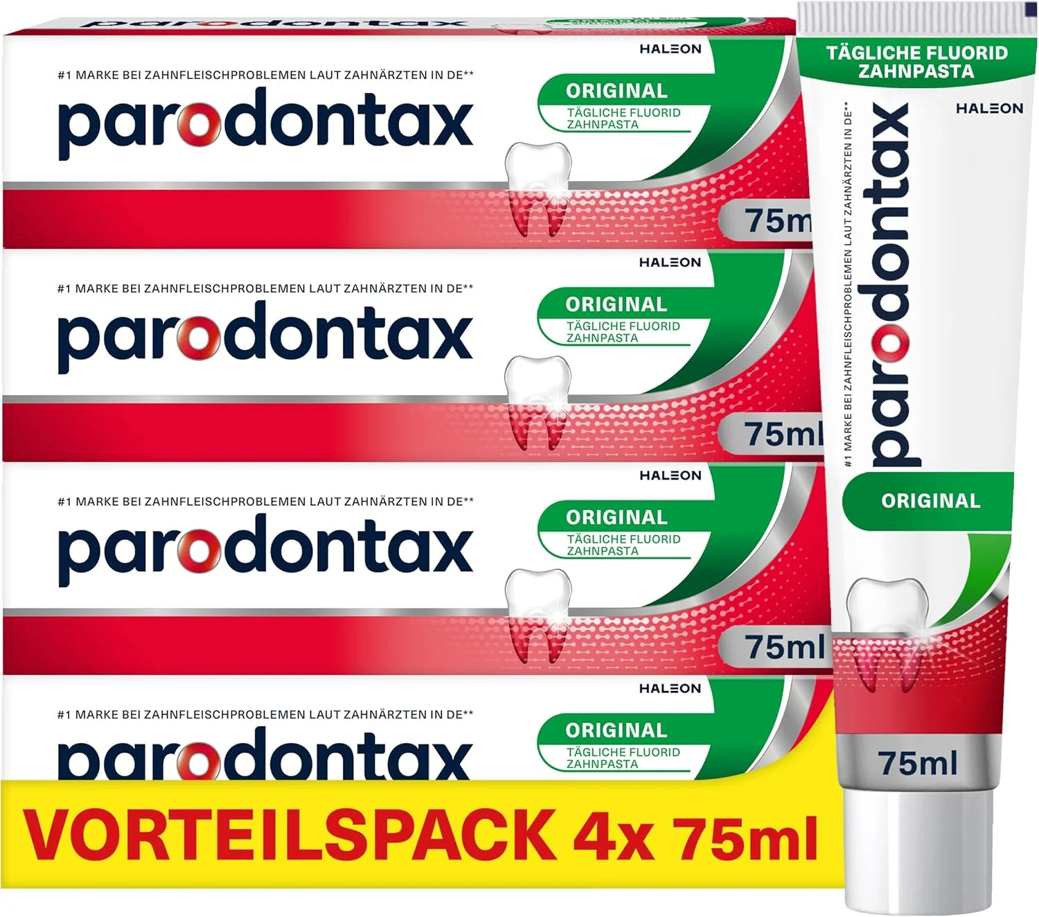 خمیر دندان اورجینال پارودونتکس، 4 عدد خمیر دندان 75 میلی لیتری، کمک به کاهش و جلوگیری از خونریزی لثه