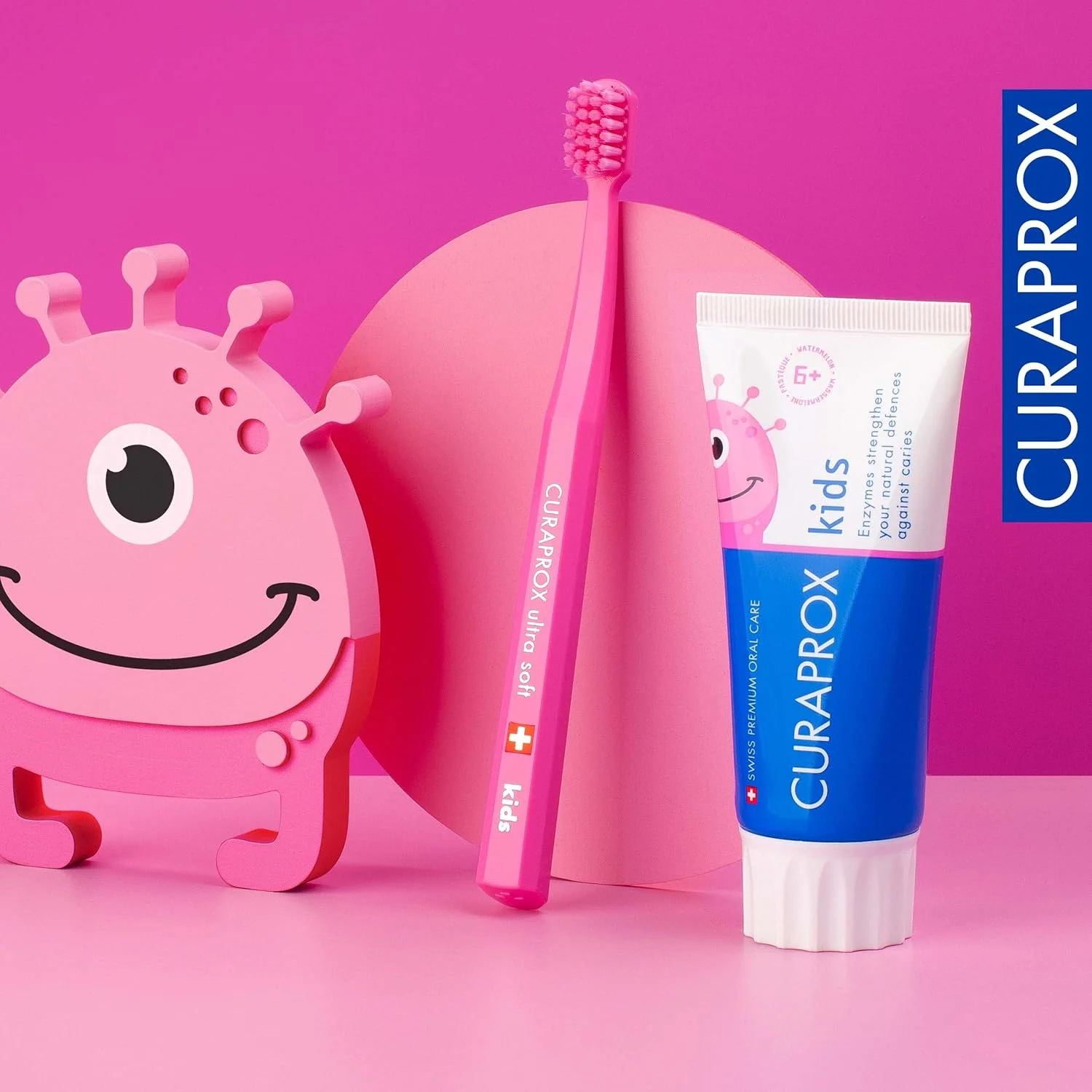 خمیر دندان کودک کوراپراکس با طعم هندوانه | 60 میلی لیتر طعم هندوانه تازه برای کودکان 6+ | غنی شده با 1450ppm فلوراید، ملایم بر روی دندان ها، فرمول بدون SLS و بدون میکروپلاستیک