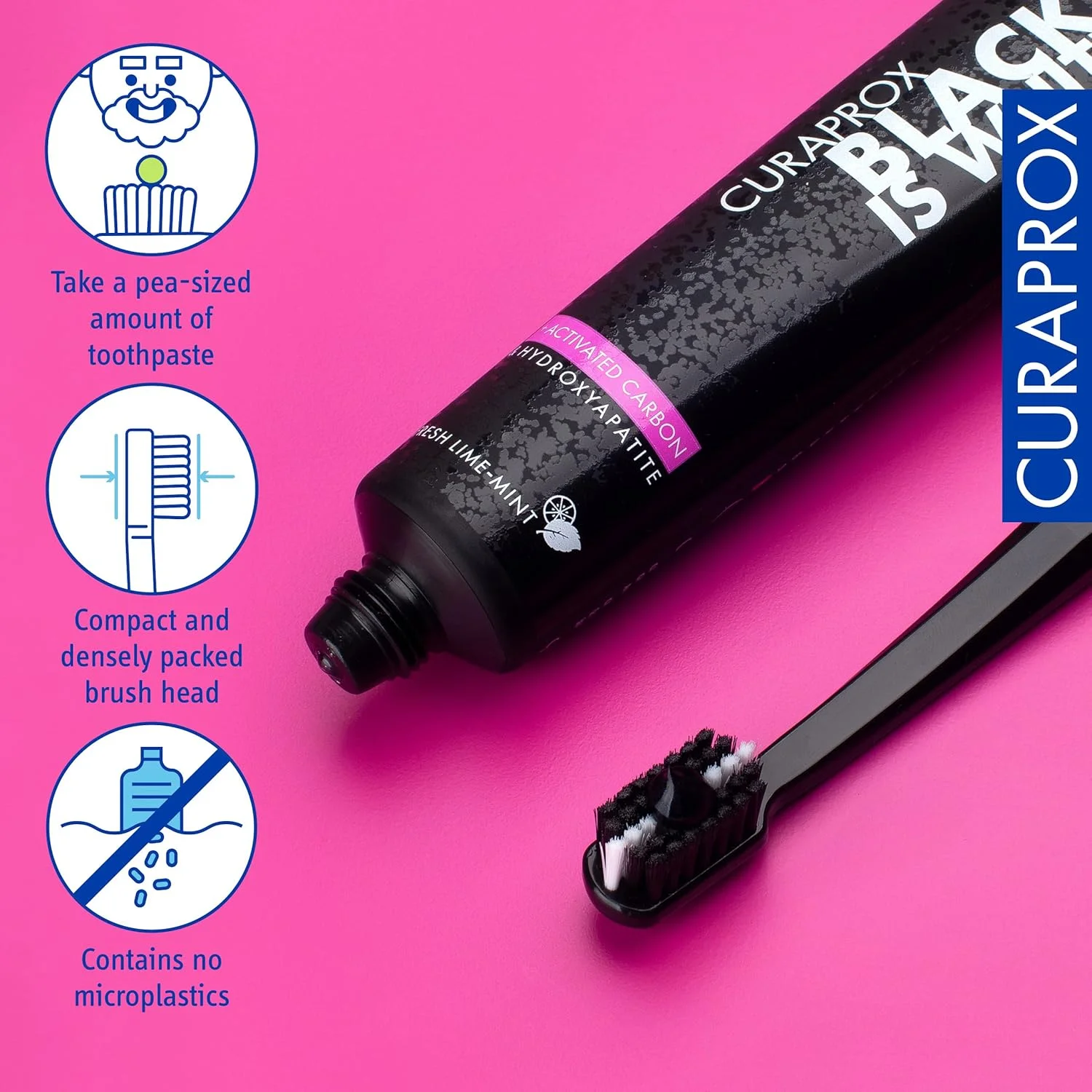 ست مسواک Curaprox CS 5460، 2 عدد نگهدارنده مسواک و خمیر دندان زغالی فعال، کیت خانگی، Black is White ست مسواک Curaprox CS 5460، 2 عدد نگهدارنده مسواک و خمیر دندان زغالی فعال، کیت خانگی، Black is White