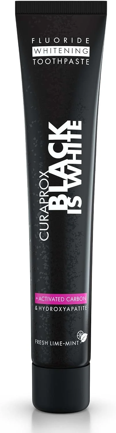 خمیر دندان حاوی فلوراید و زغال فعال Curaprox، Black is White، ۹۰ میلی لیتر