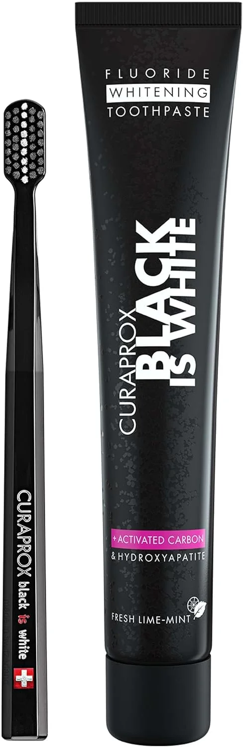 مجموعه خمیر دندان سفید کننده Curaprox BLACK IS WHITE