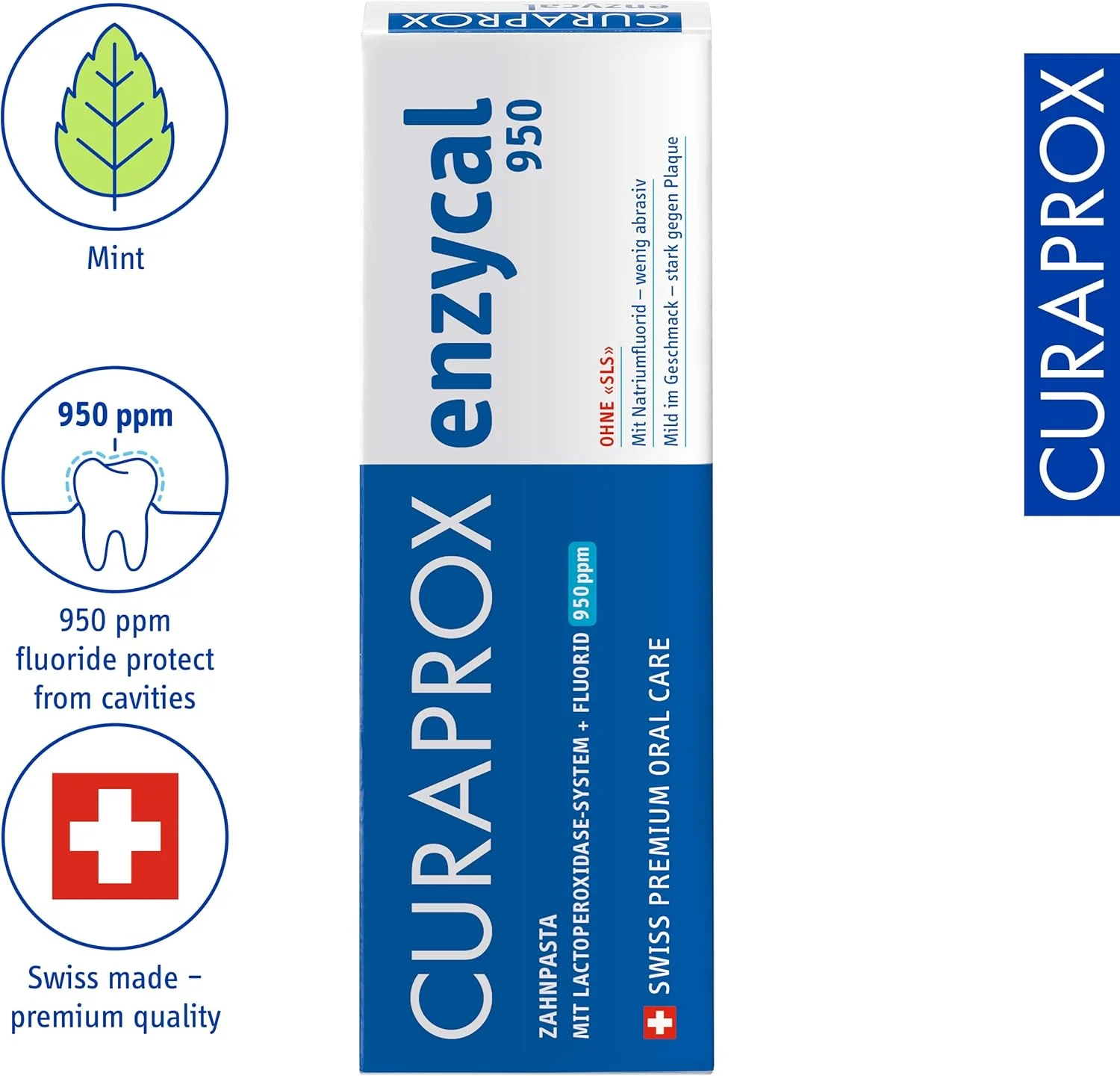 خمیر دندان کوراپراکس انزیکال 950 حاوی فلوراید 75 میلی لیتر بسته 4 عددی (4 x 75 میلی لیتر)