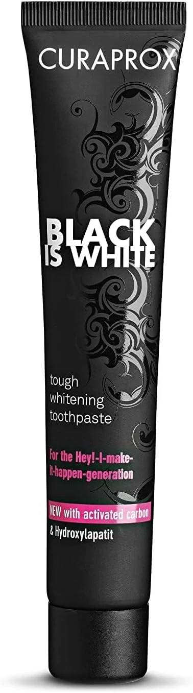 خمیر دندان سفید کننده زغالی کیوراپروکس بلک ایز وایت 90 میلی لیتر بسته 2 عددی