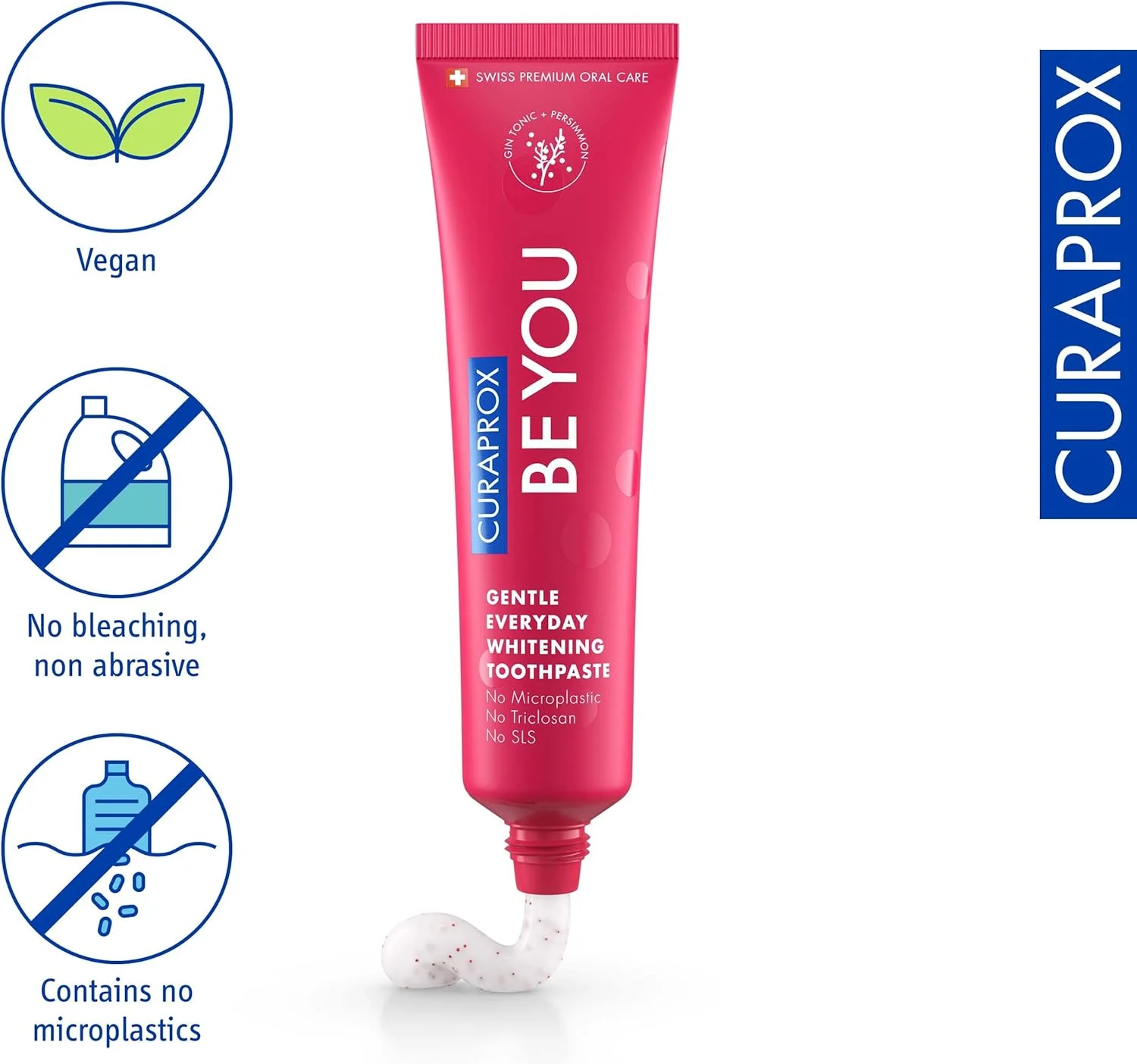خمیر دندان کیوراپروکس Be You طعم جین تونیک + خرمالو | ژل قرمز 60 میلی لیتری | خمیر دندان سفید کننده ملایم حاوی فلوراید | بدون SLS، بدون میکروپلاستیک، بدون تریکلوزان | مراقبت از دهان و دندان طراوت بخش برای دندان های حساس خمیر دندان کیوراپروکس Be You طعم جین تونیک + خرمالو | ژل قرمز 60 میلی لیتری | خمیر دندان سفید کننده ملایم حاوی فلوراید | بدون SLS، بدون میکروپلاستیک، بدون تریکلوزان | مراقبت از دهان و دندان طراوت بخش برای دندان های حساس