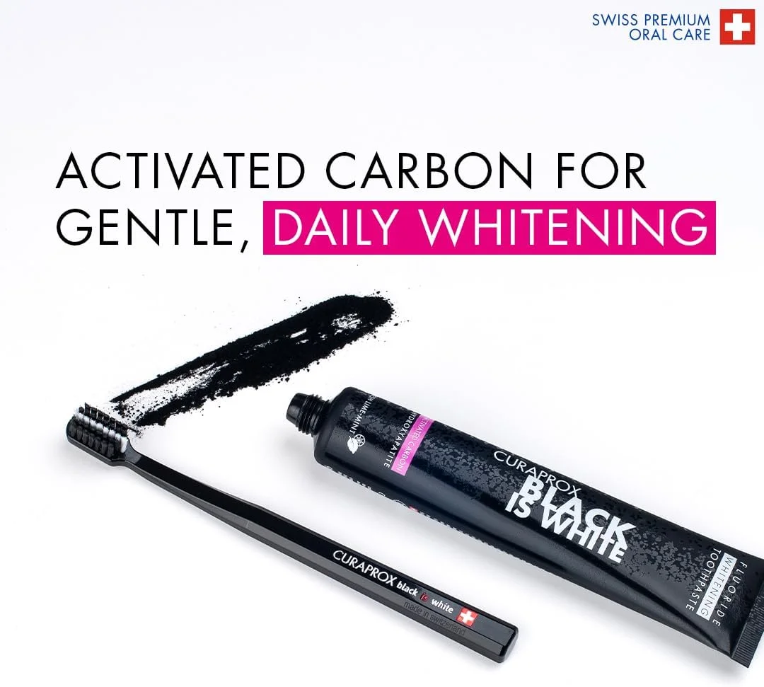خمیر دندان کوراپراکس Black Is White - پاک کننده ملایم برای دندان ها و لثه های حساس | ایده آل برای از بین بردن پلاک، 1 عدد