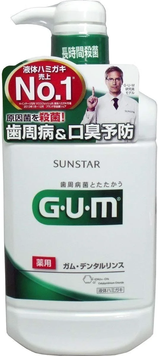 محلول دهانشویه دارویی GUM Sunstar، نوع معمولی، ۹۶۰ میلی لیتر، خمیر دندان مایع، شبه دارو، مجموعه ۱۲ عددی (4901616009660)