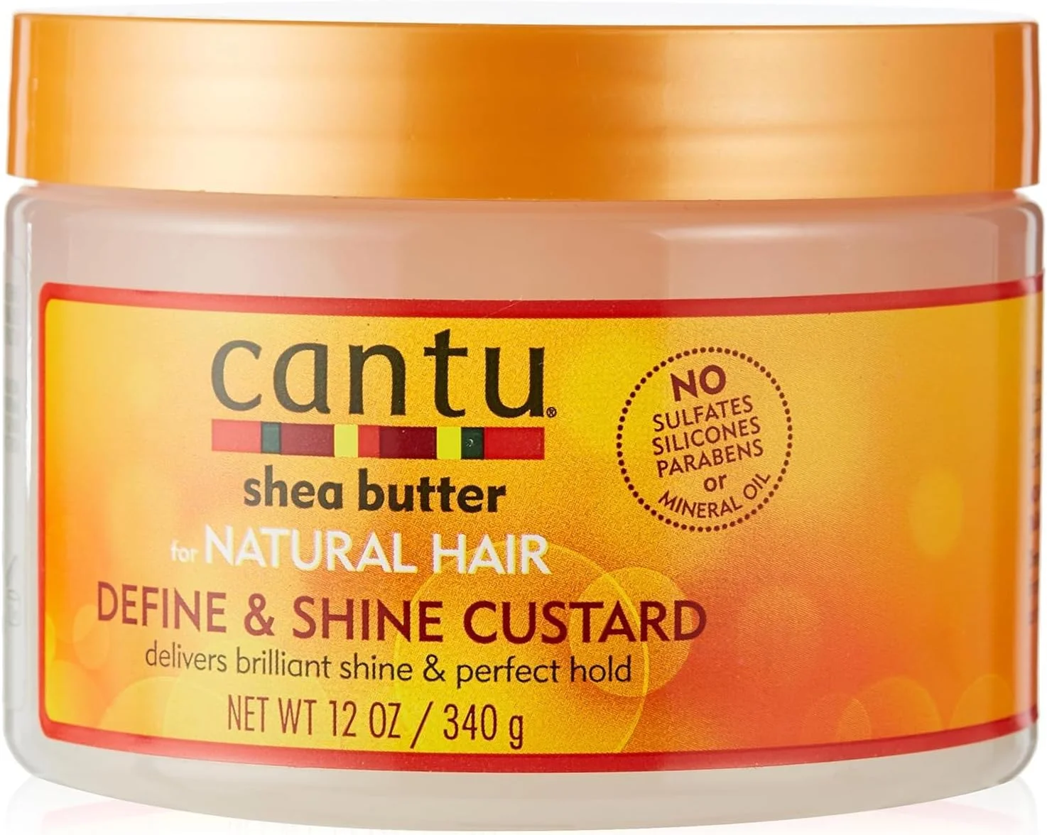 کاستارد حالت دهنده و درخشان کننده موی طبیعی حاوی شی باتر Cantu، 340 گرم