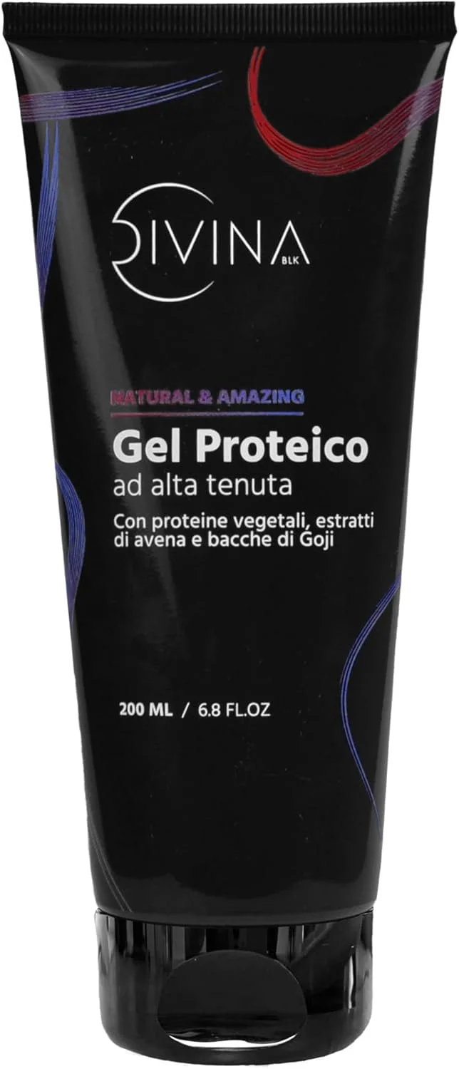 ژل پروتئینی با قدرت نگهداری بالا برای موهای موج دار، فر، خیلی فر و آفرو Natural&Amazing از DIVINA BLK با پروتئین های گیاهی، عصاره های جو دوسر ارگانیک طبیعی و گوجی بری (200 میلی لیتر)