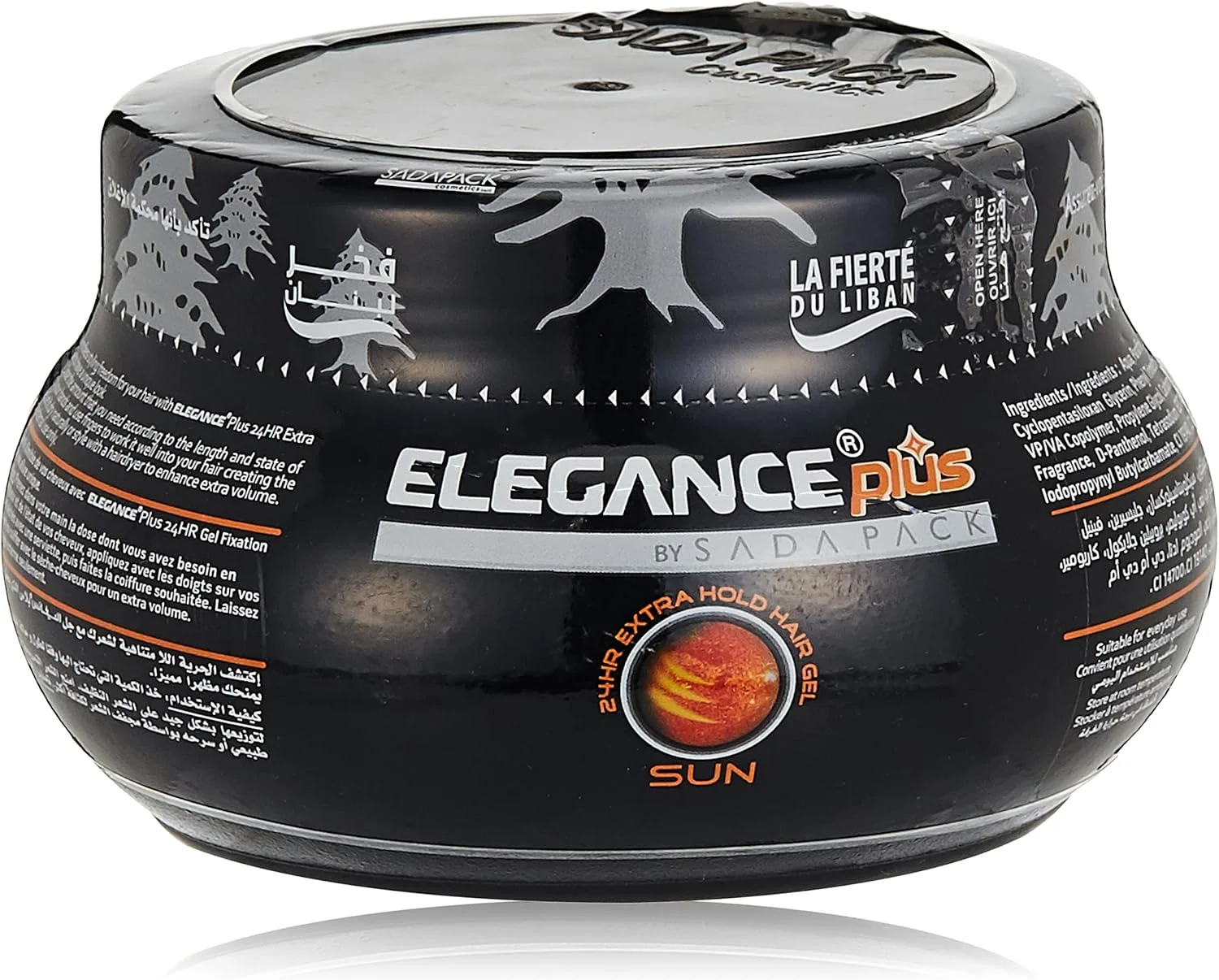 ژل مو Elegance-Plus - مدل Sun، حجم 500 میلی لیتر | حالت دهنده قوی، بدون چسبندگی، شستشوی آسان، درخشش طولانی مدت