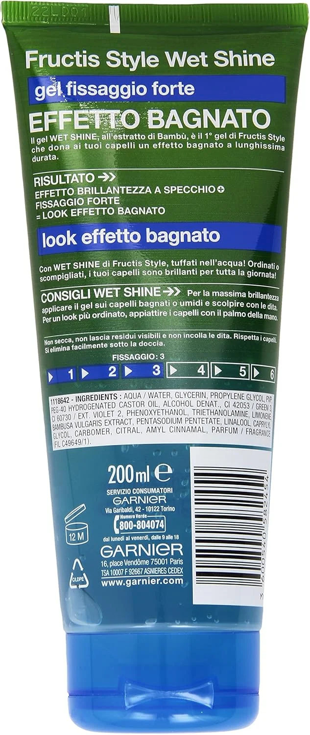 ژل موی سر گارنیه فروکتیس مدل Wet Shine 3 Forte حجم 200 میلی لیتر