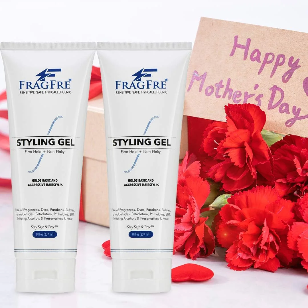 ژل موی سر قوی FRAGFRE بدون عطر 226 گرم - ژل حالت دهنده قوی برای مدل موهای تهاجمی - فرمول حساس فاقد پارابن و ضد حساسیت - وگان بدون گلوتن/بدون ظلم (1 بسته)