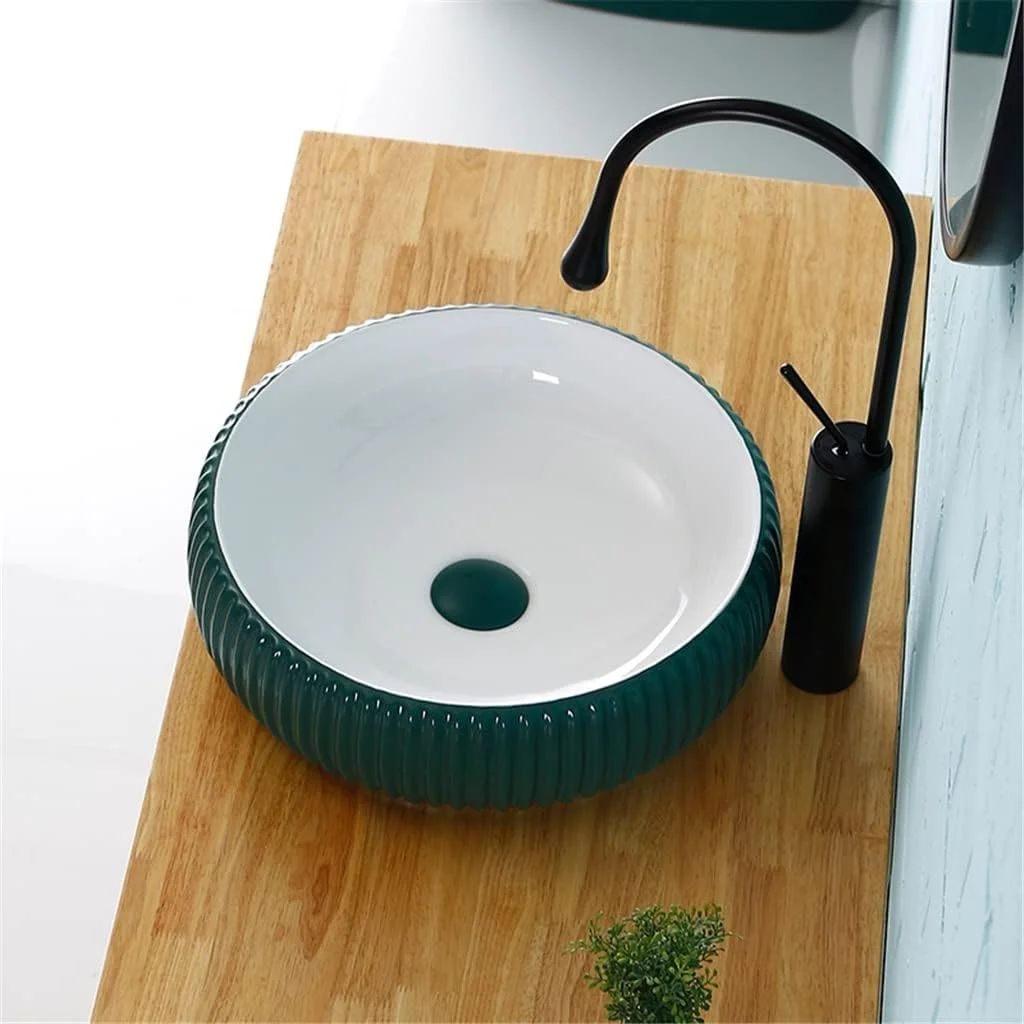 روشویی سرامیکی کوچک JTQDDT مناسب حمام، کاسه روشویی گرد مات روکار، سینک هنری حکاکی شده برای شستشوی سر روشویی سرامیکی کوچک JTQDDT مناسب حمام، کاسه روشویی گرد مات روکار، سینک هنری حکاکی شده برای شستشوی سر