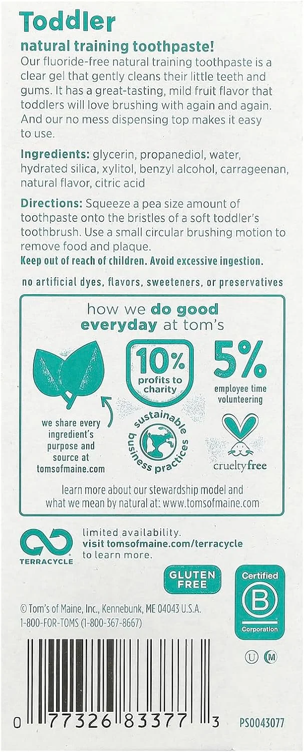 خمیر دندان طبیعی بدون فلوراید تادرز تومز آو مین با طعم ملایم میوه، 50 گرم