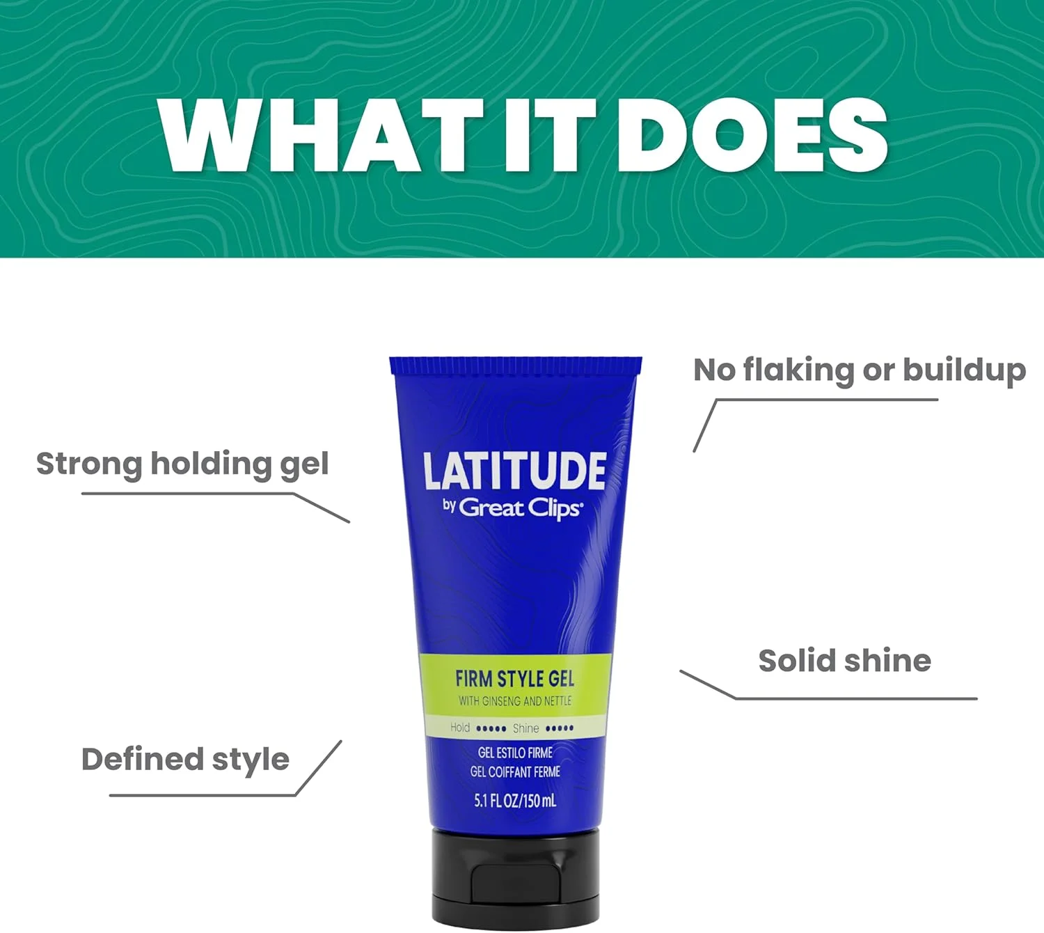 ژل حالت دهنده موی مردانه گریت کلیپس مدل LATITUDE با قدرت نگهدارندگی بالا و درخشش زیاد | 946 میلی لیتر