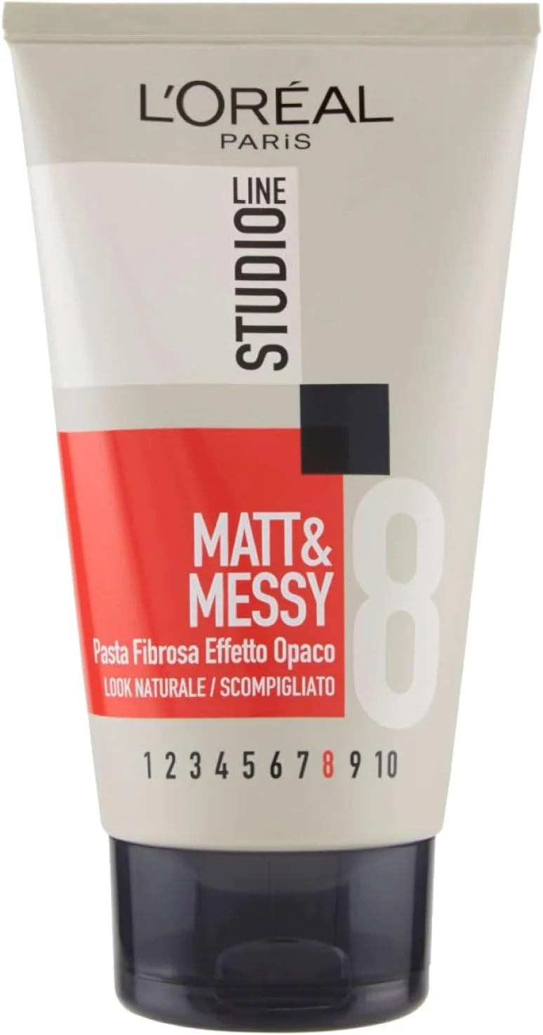 ژل موی L'Oréal Paris Studio Line با اثر مات، حالت دهنده فوق العاده قوی، قابل شستشو، ژل فیبر مات کننده Matt & Messy، 1 عدد 150 میلی لیتری