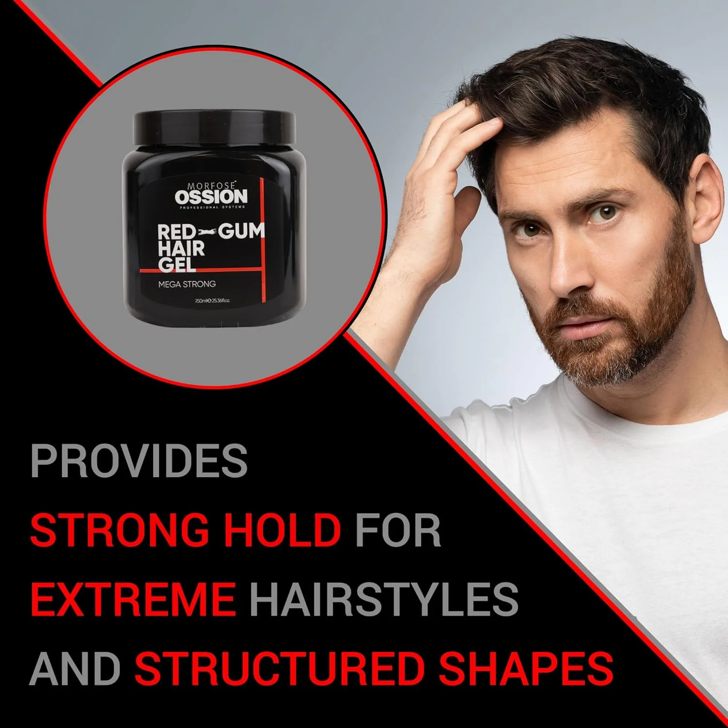 ژل مو فوق العاده قوی قرمز آدامسی مورفوس اوسیون پریمیوم آرایشگاهی 750 میلی لیتر